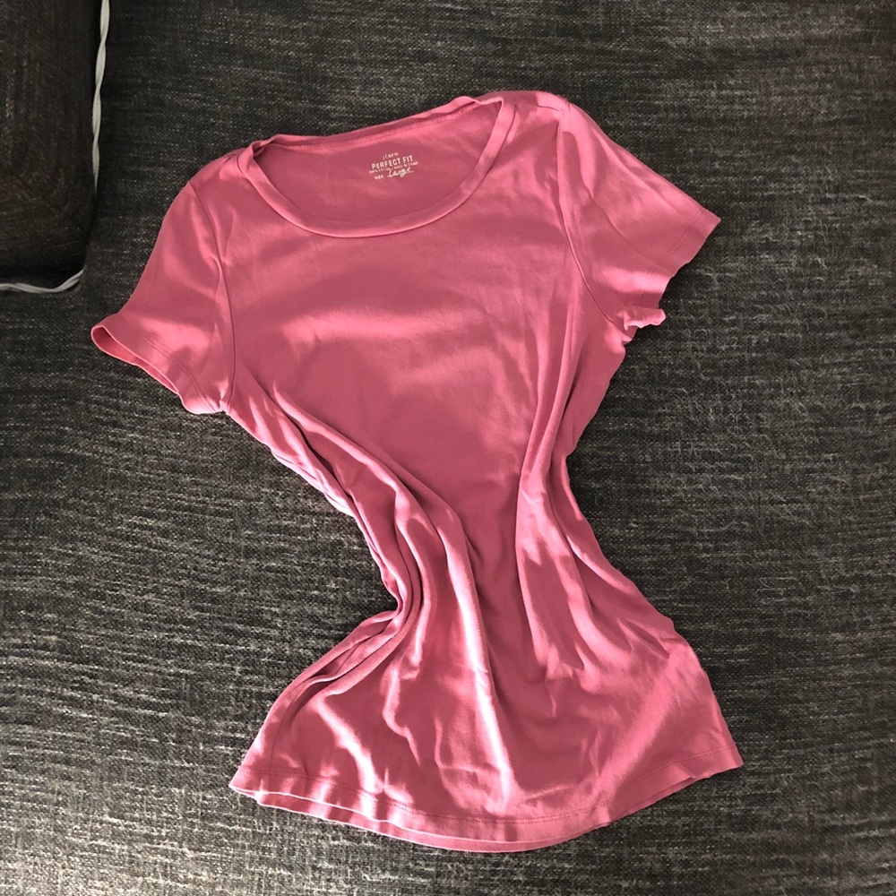 J. Crew Perfect-Fit T-Shirt in Pale Burgundy